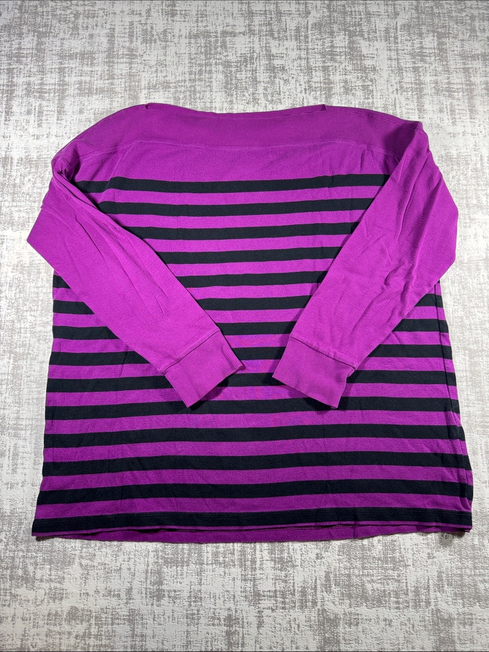 Y2K Ralph Lauren Purple and Black Boatneck Sweater size 1X 24X22PTP